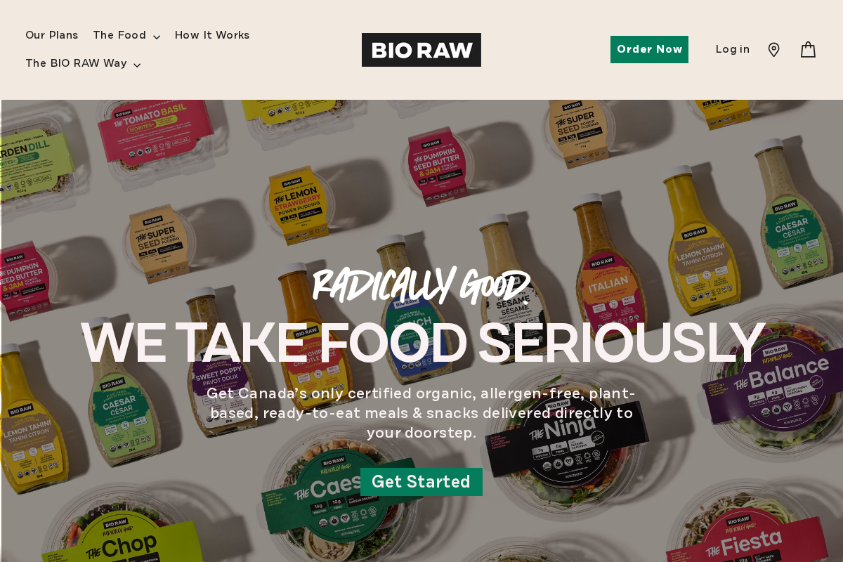 bioraw.ca homepage screenshot