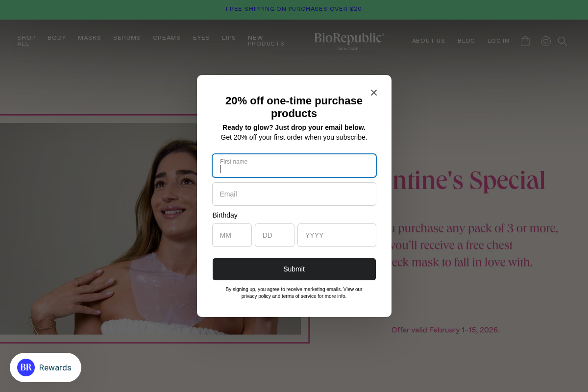 BioRepublic SkinCare | Face Mask Sheets | Vegan Skincare homepage screenshot