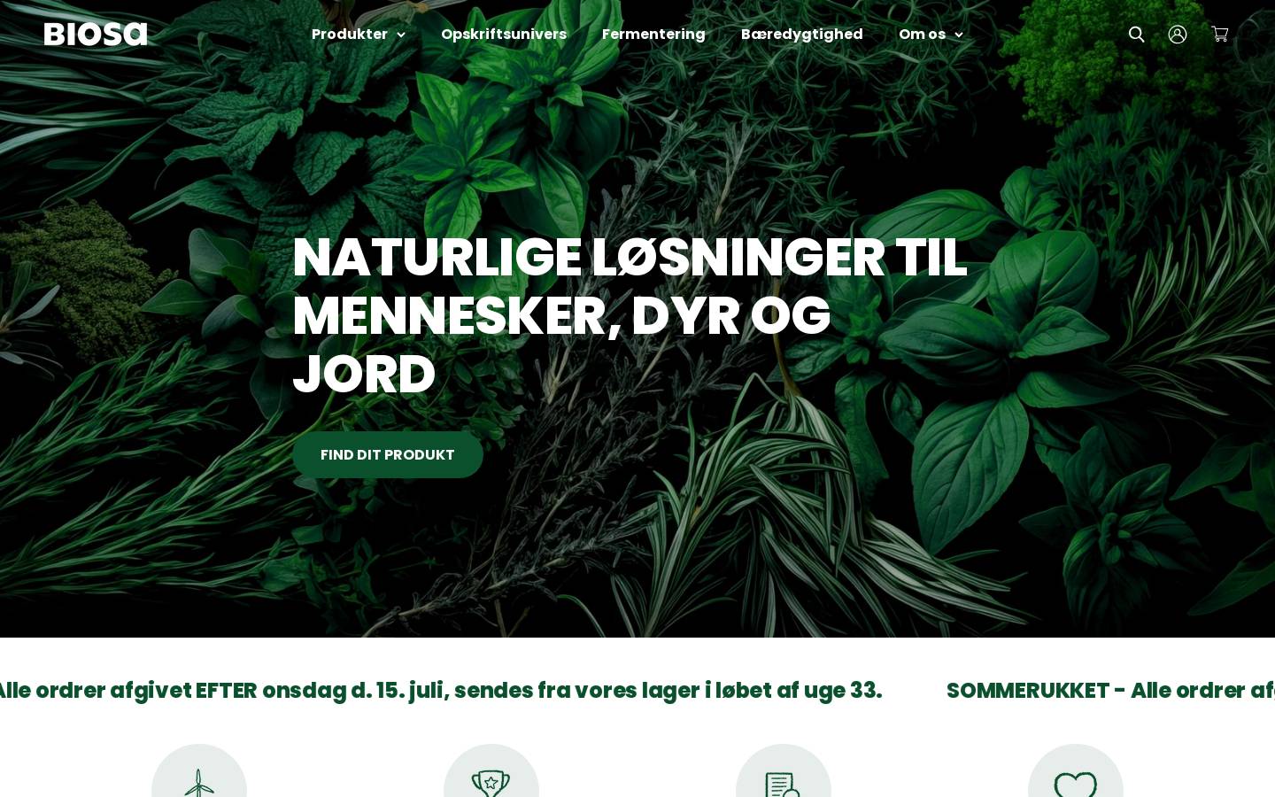 Biosa ApS homepage screenshot