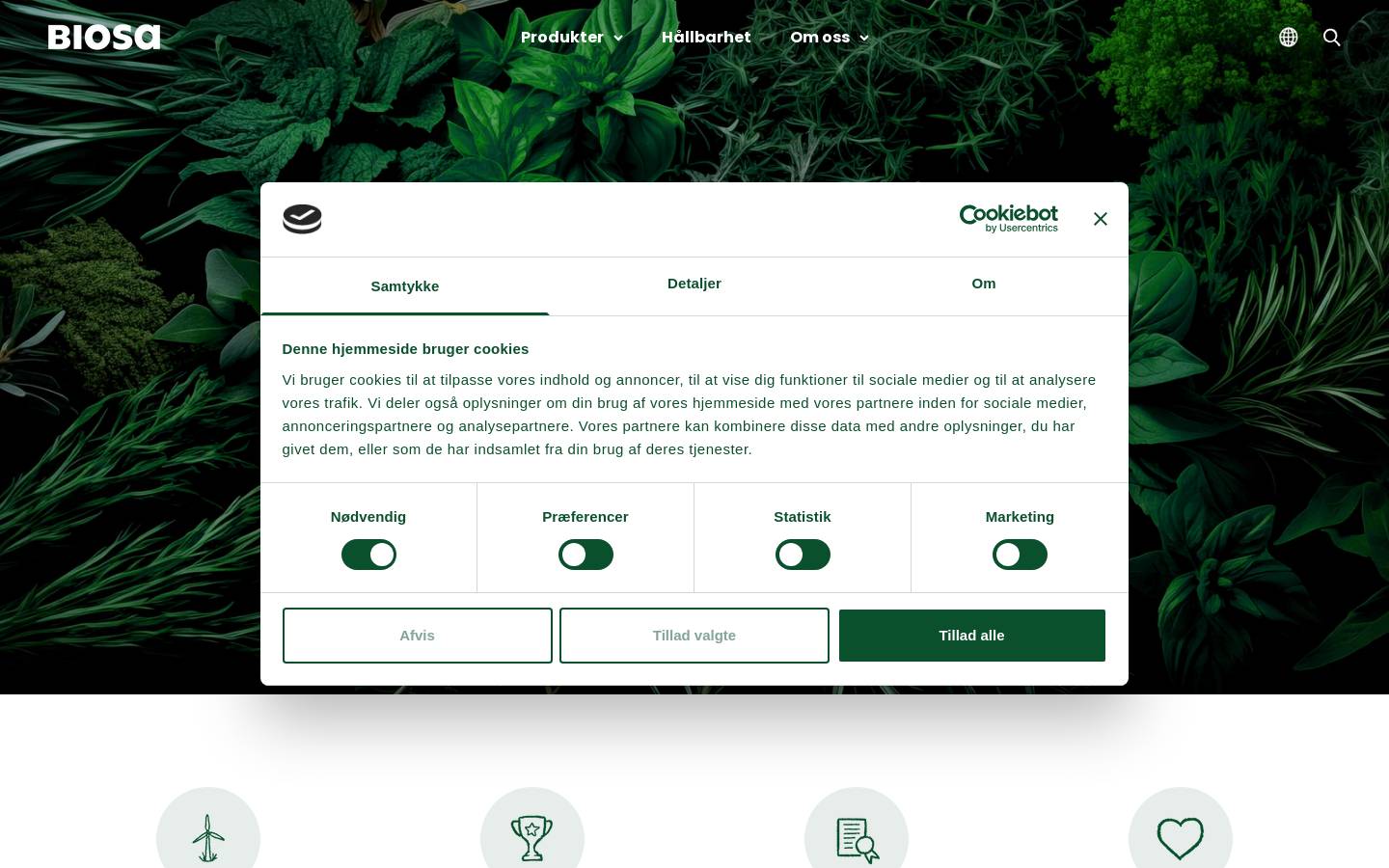 biosa.se homepage screenshot