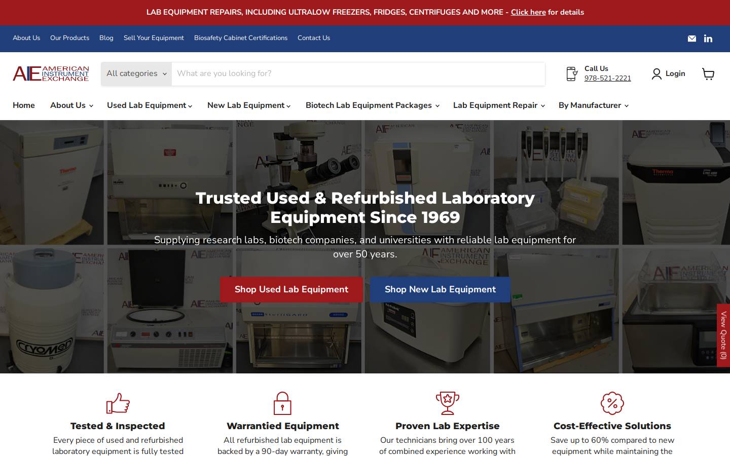 biosafetycabinetcertification.com homepage screenshot