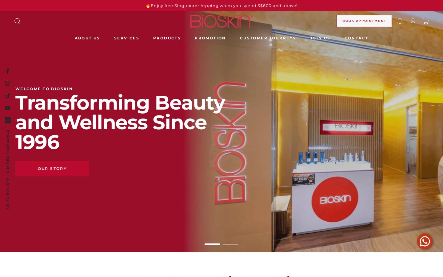 bioskin.com homepage screenshot