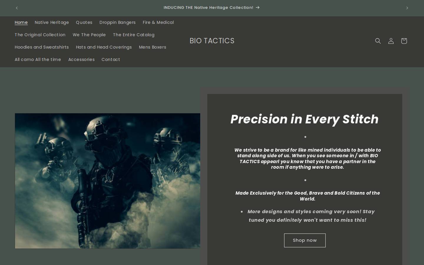 biotacticsapparel.com homepage screenshot