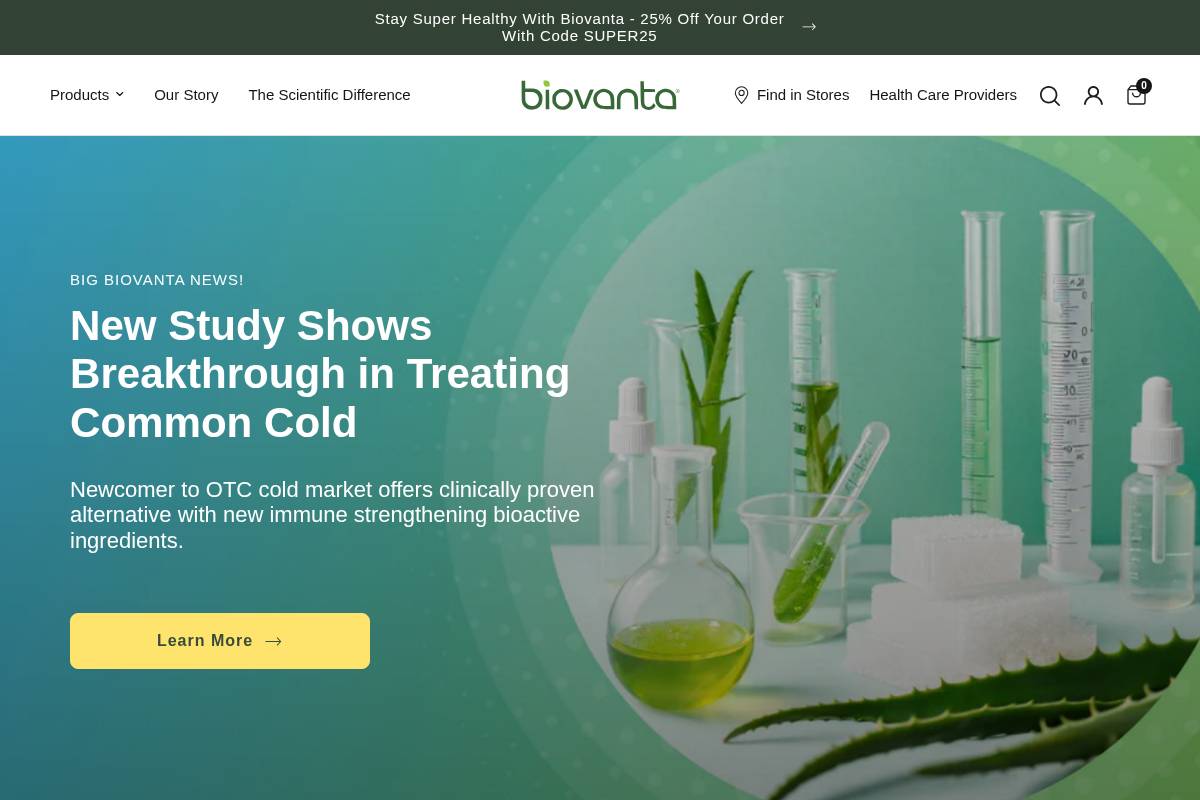 biovanta.com homepage screenshot