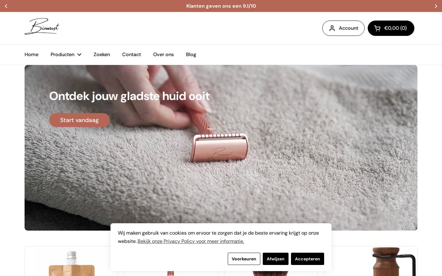Biowust homepage screenshot