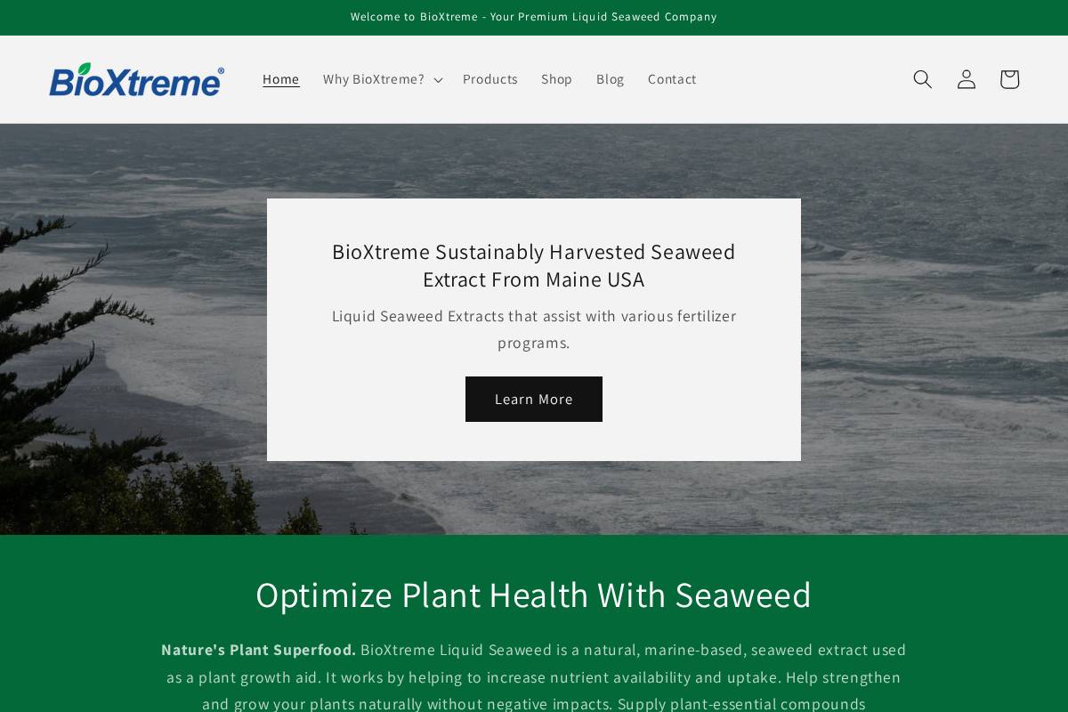 bioxtreme.com homepage screenshot