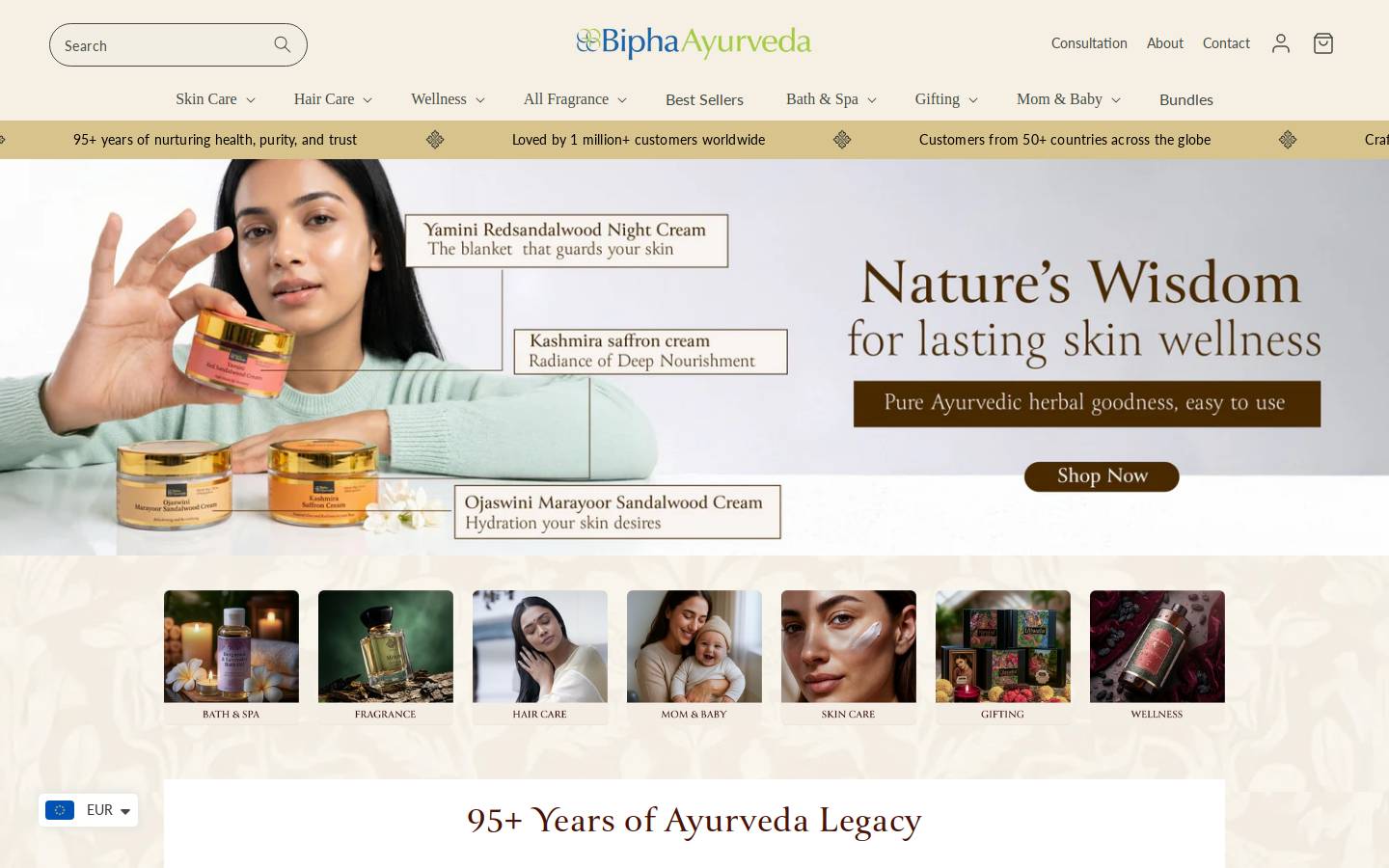 biphaayurveda.com homepage screenshot