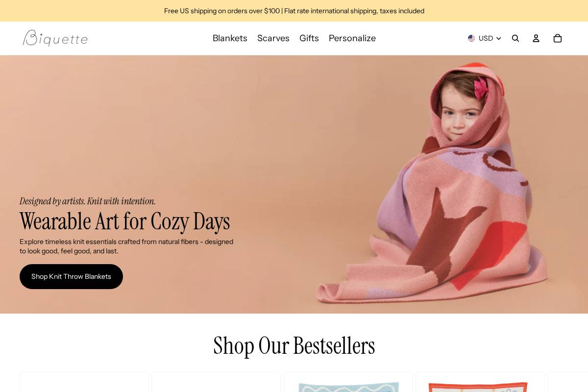 biquette.com homepage screenshot