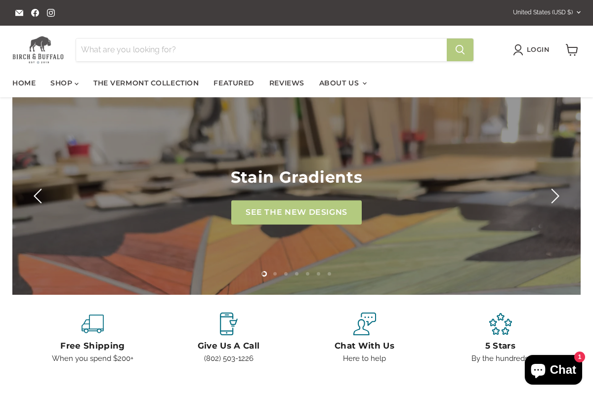 Birch & Buffalo homepage screenshot