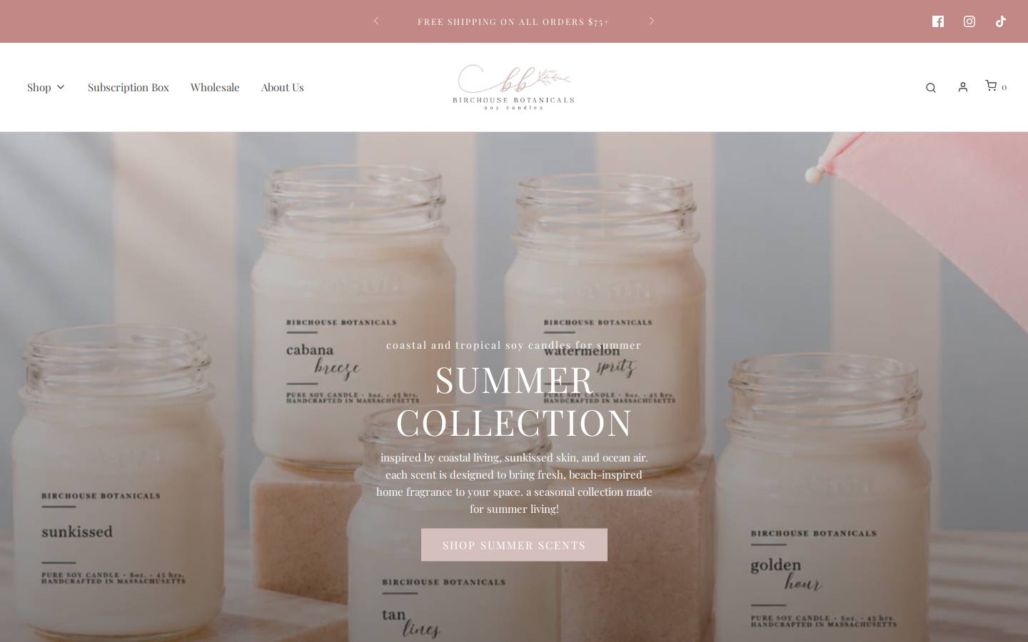 birchousebotanicals.com homepage screenshot