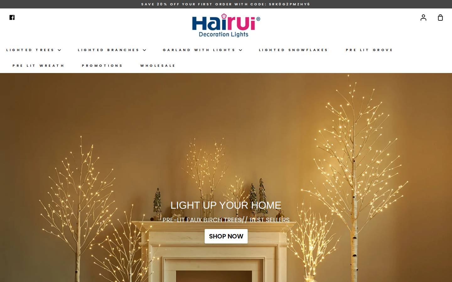 birchtreelights.com homepage screenshot