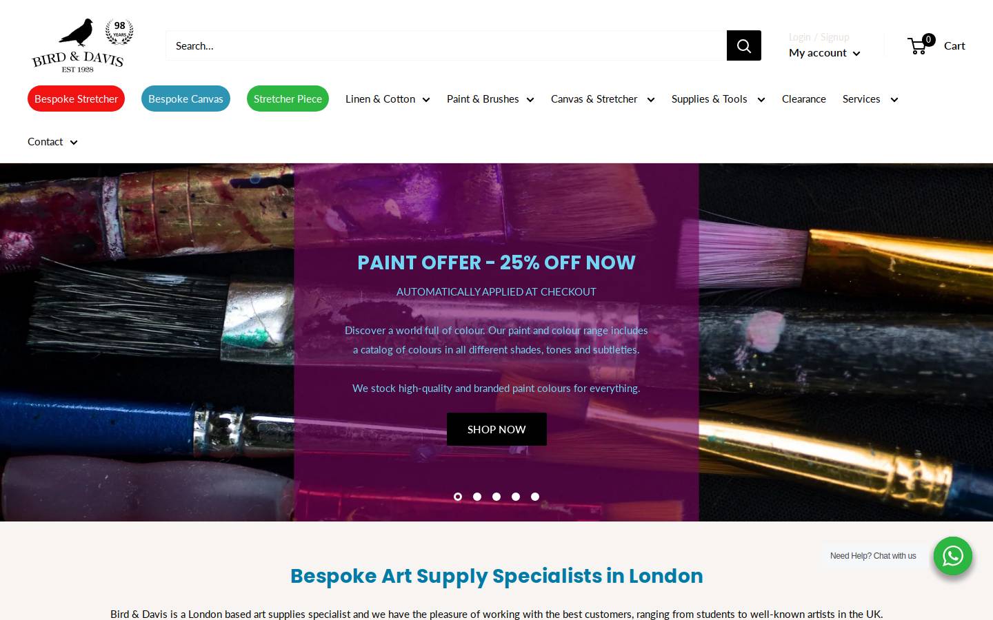 Bird & Davis homepage screenshot