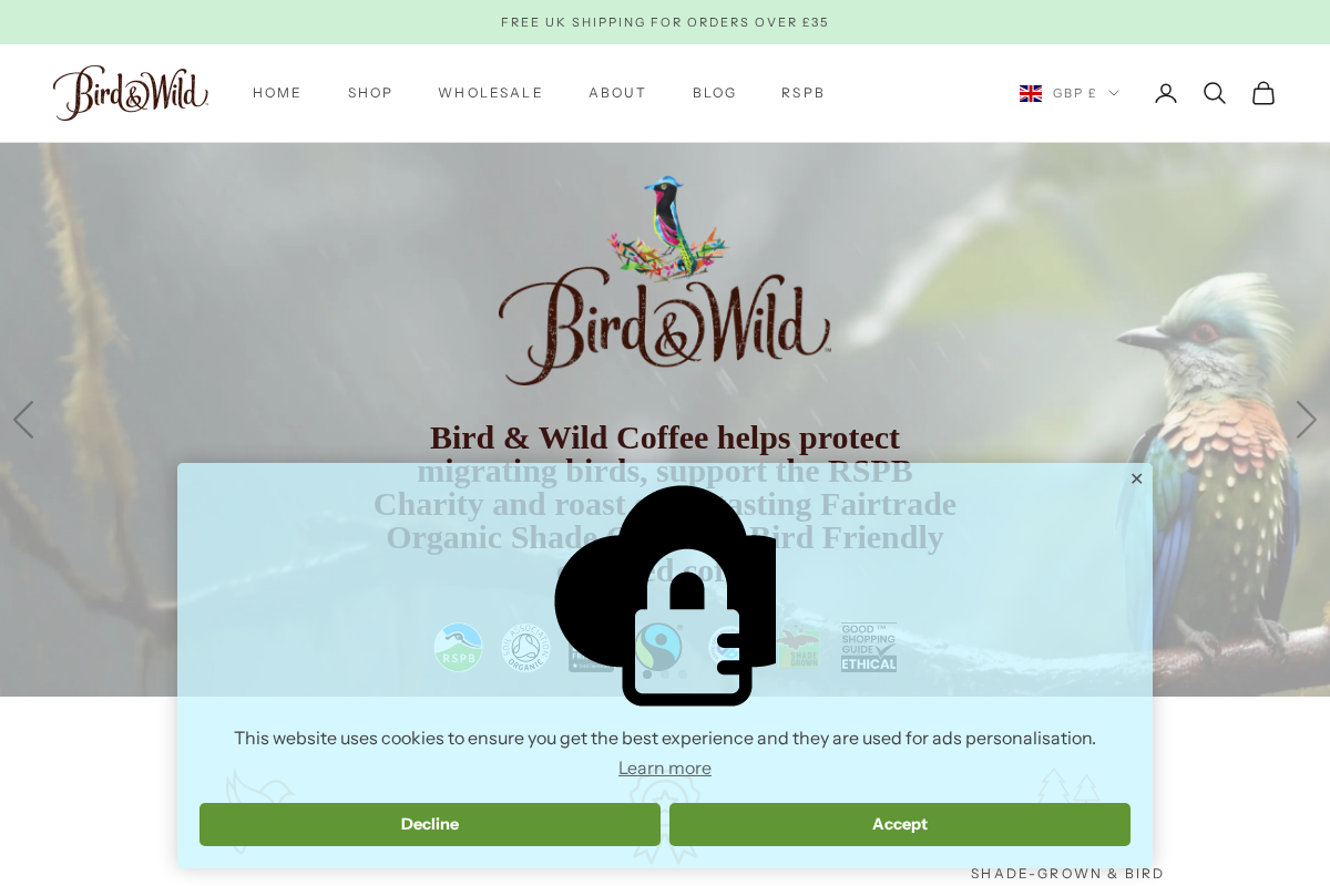 birdandwild.co.uk homepage screenshot