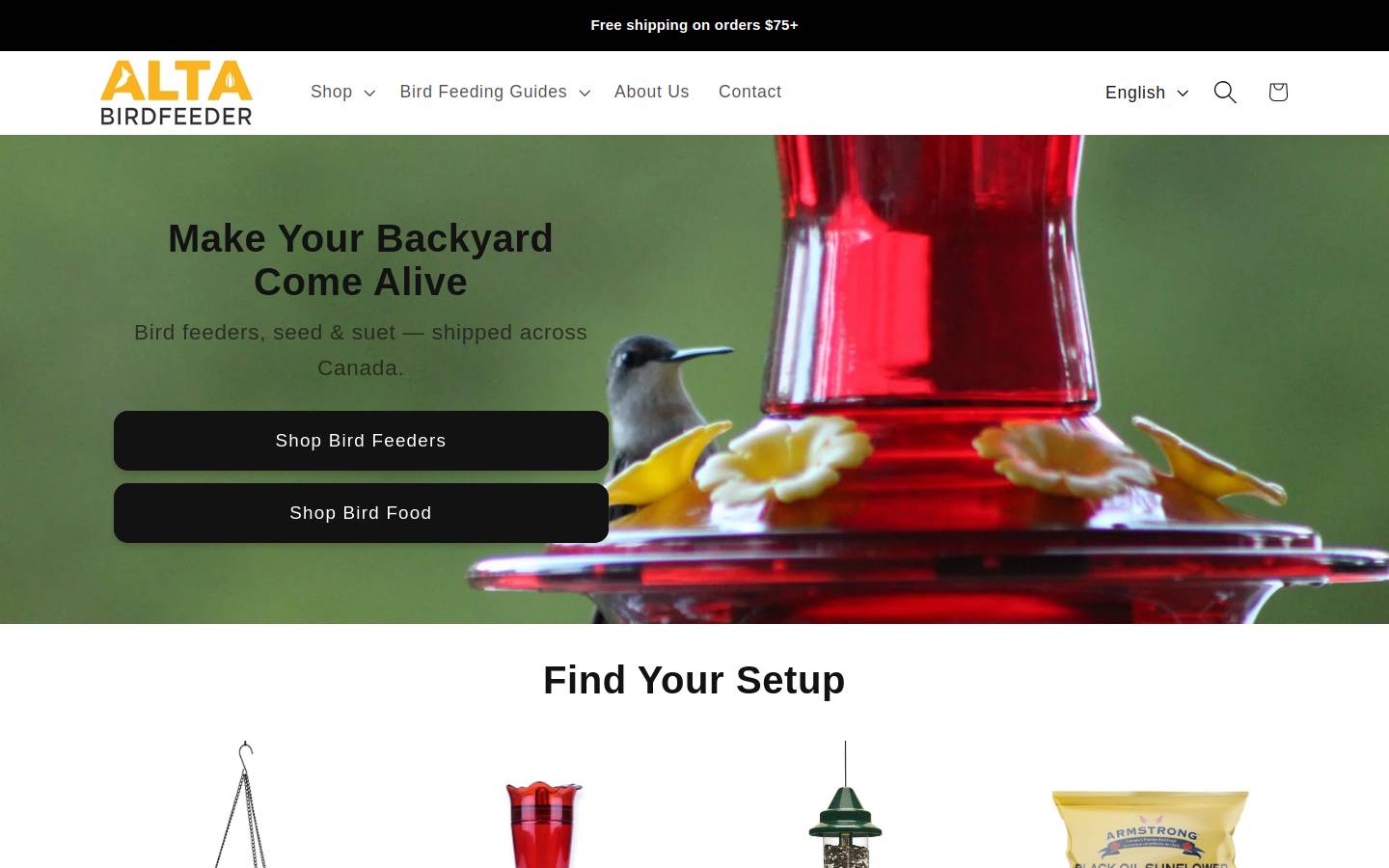 Bird Feeder ALTA homepage screenshot