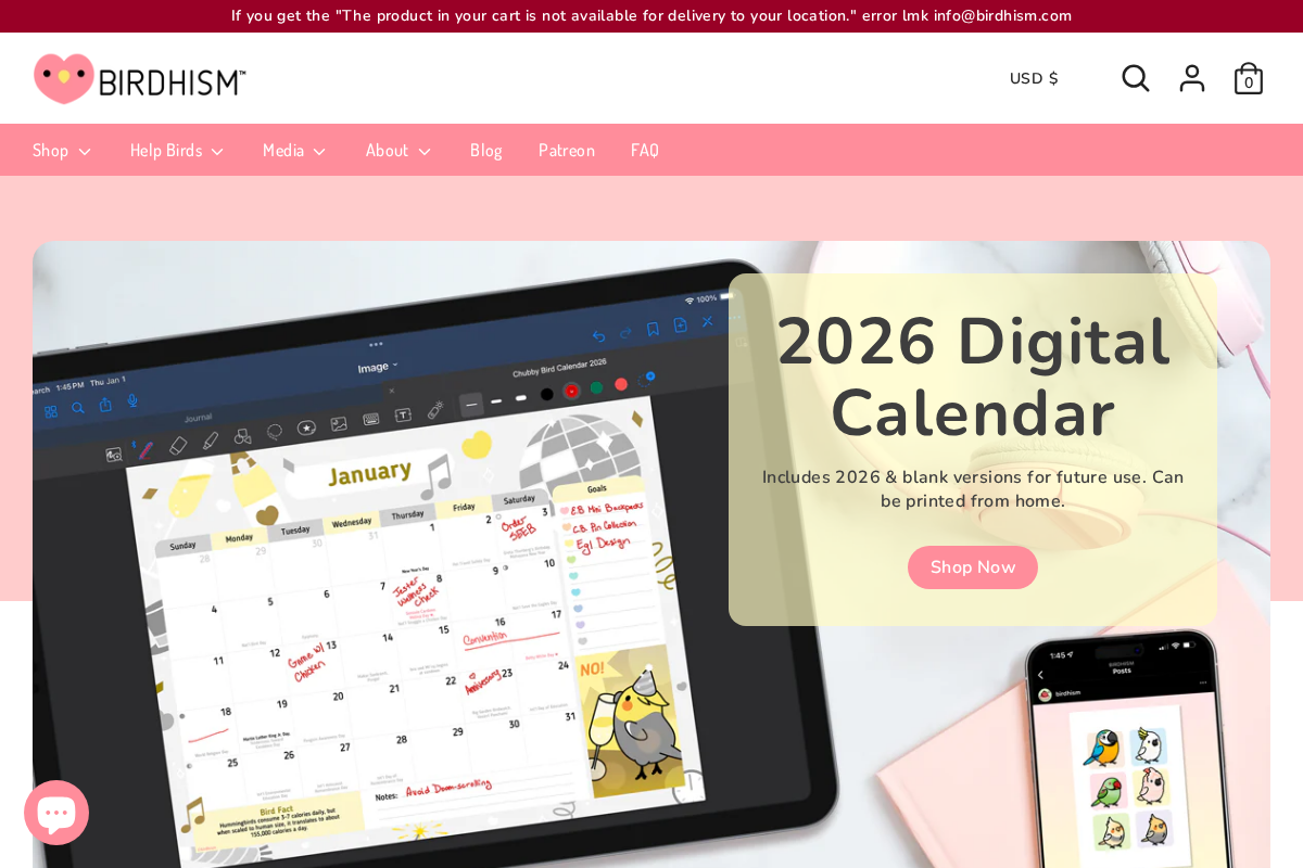 birdhism homepage screenshot