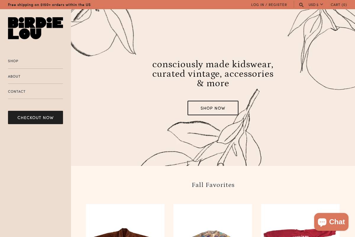 birdie-lou.com homepage screenshot