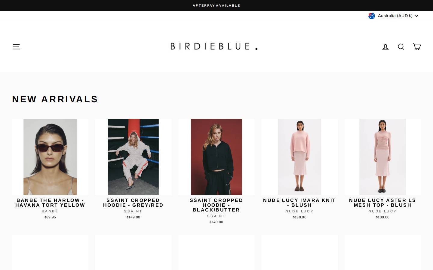 birdieblue.com.au homepage screenshot