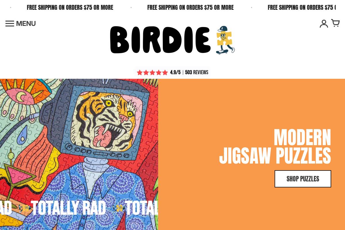 birdiepuzzles.com homepage screenshot