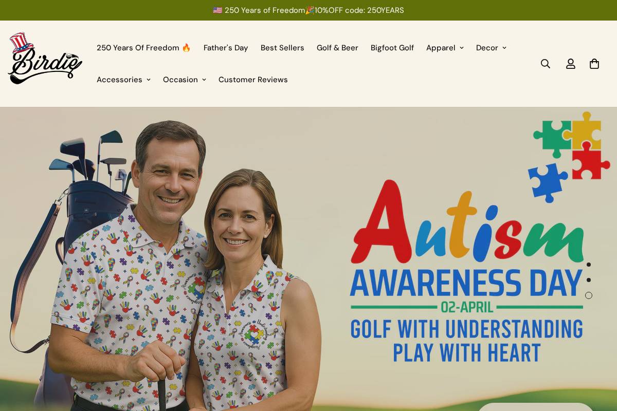 BirdieTee homepage screenshot