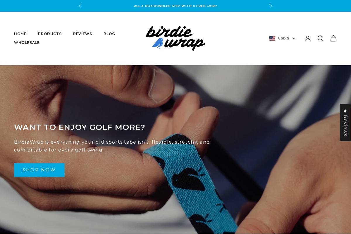 birdiewrap.com homepage screenshot