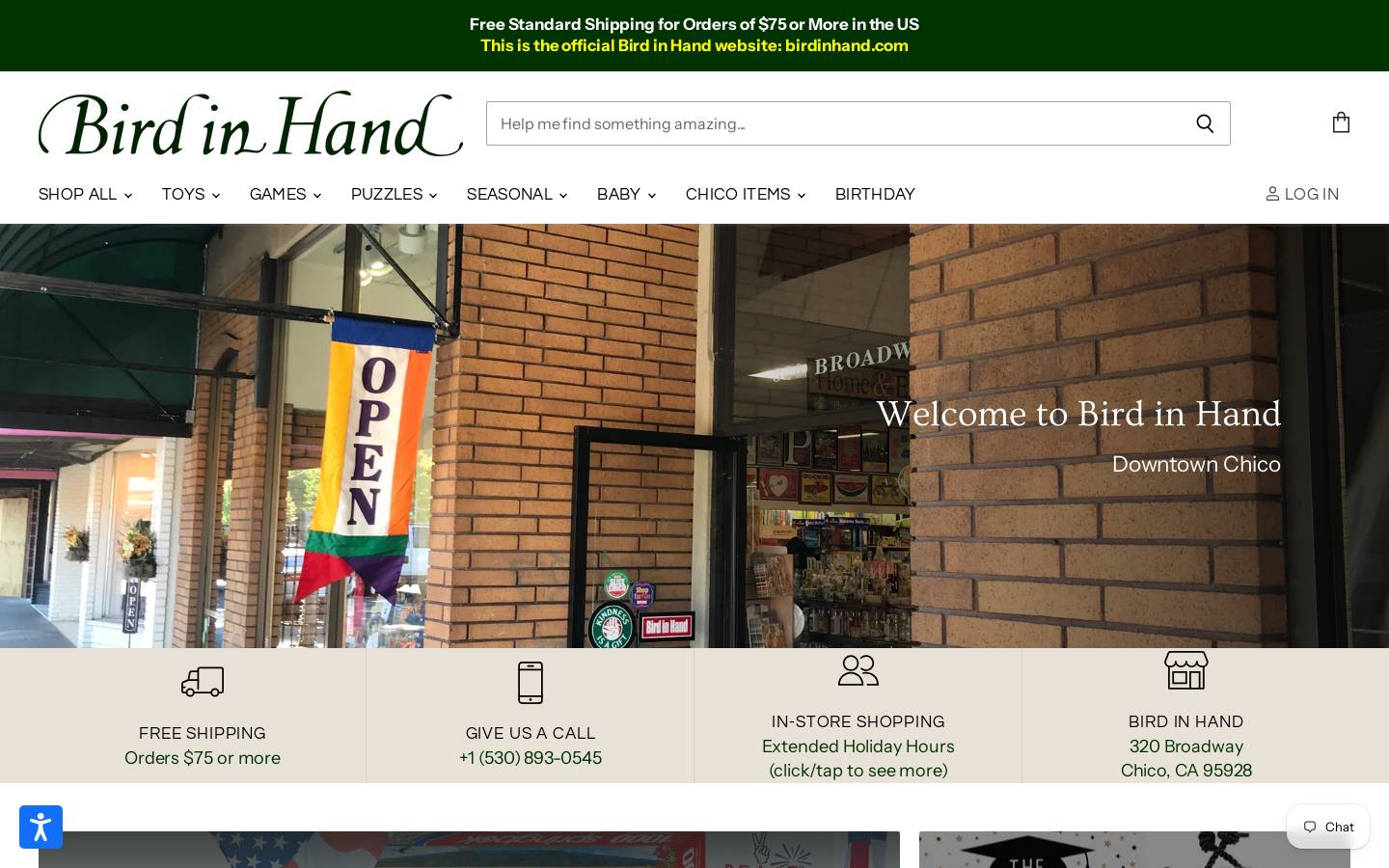 birdinhand.com homepage screenshot