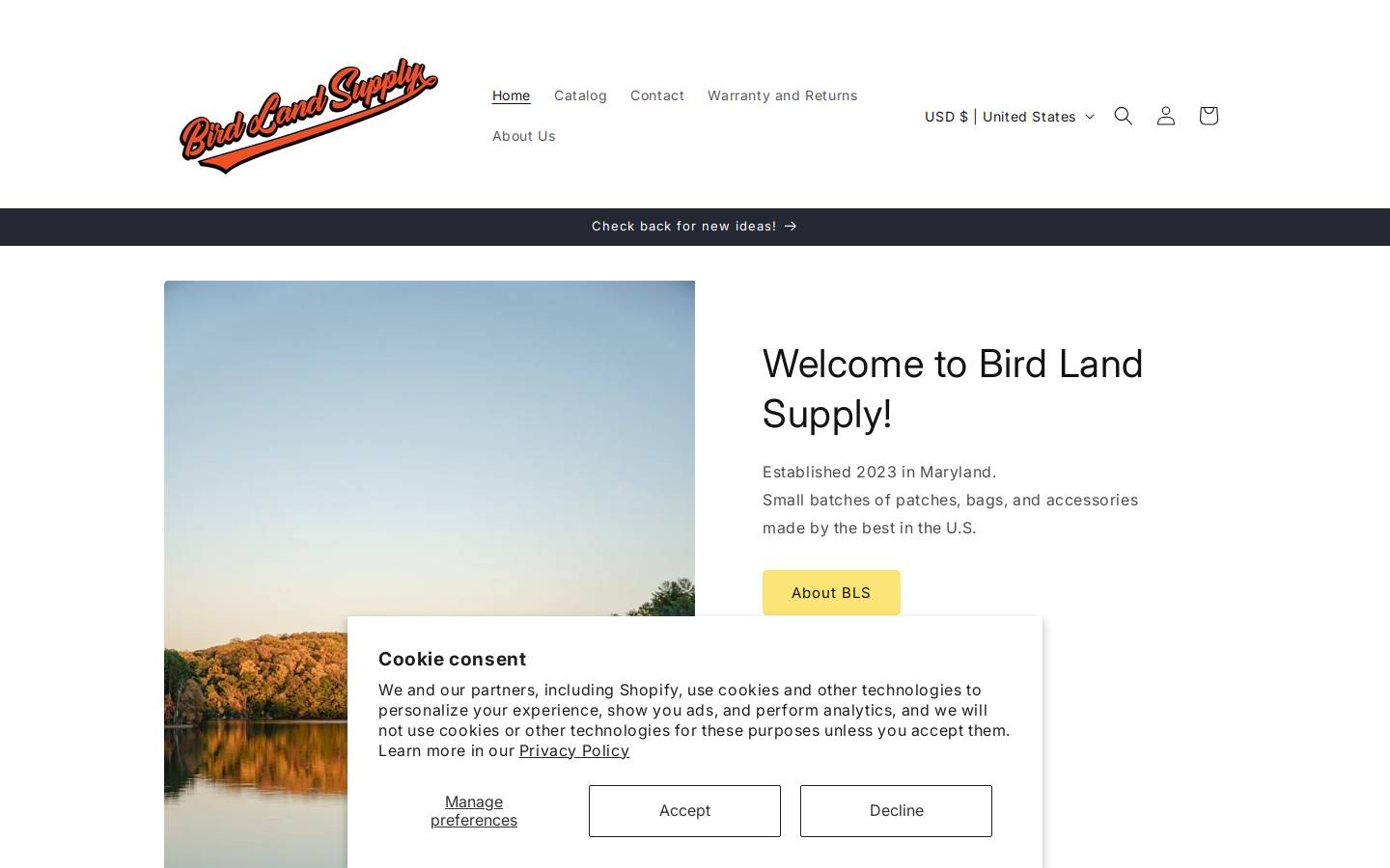 birdlandsupply.com homepage screenshot