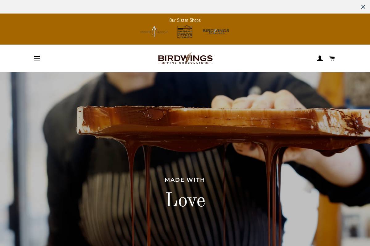 birdwingschocolate.com homepage screenshot