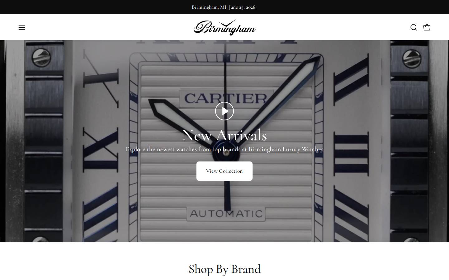 birminghamluxurywatches.com homepage screenshot