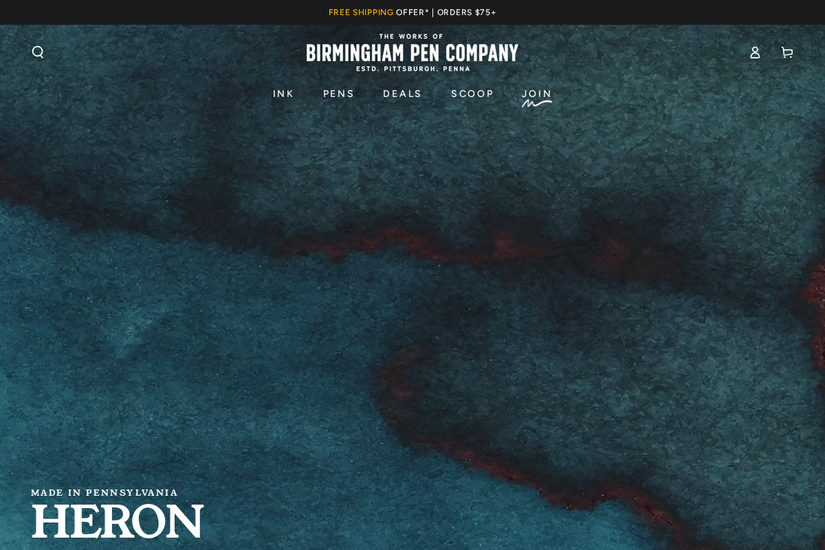 Birmingham Pen Company homepage screenshot