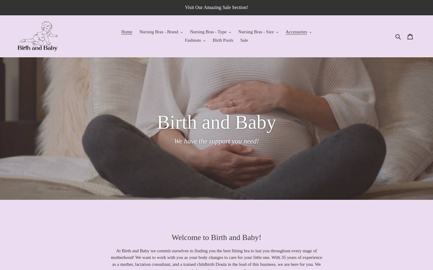 birthandbaby.com homepage screenshot