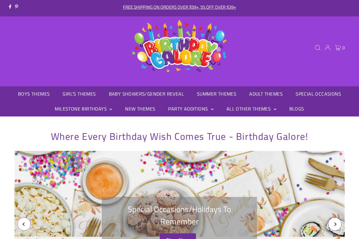 birthdaygalore.com homepage screenshot