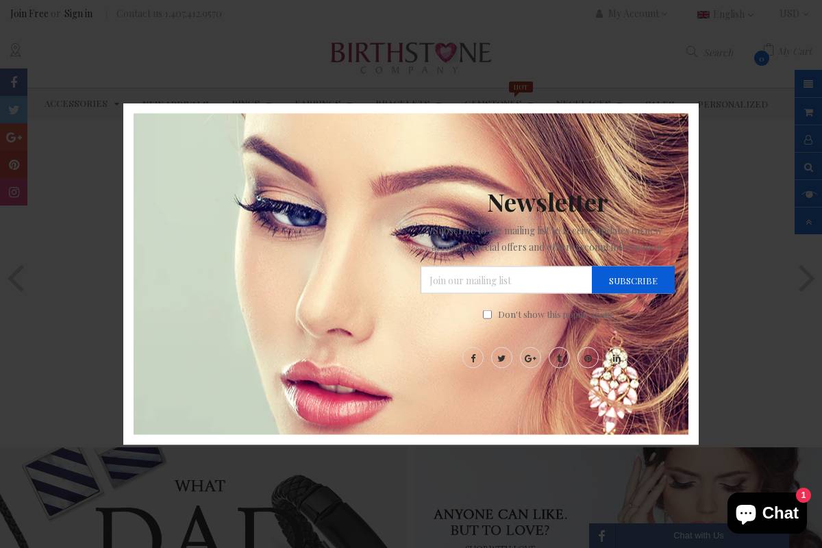 birthstonecompany.com homepage screenshot