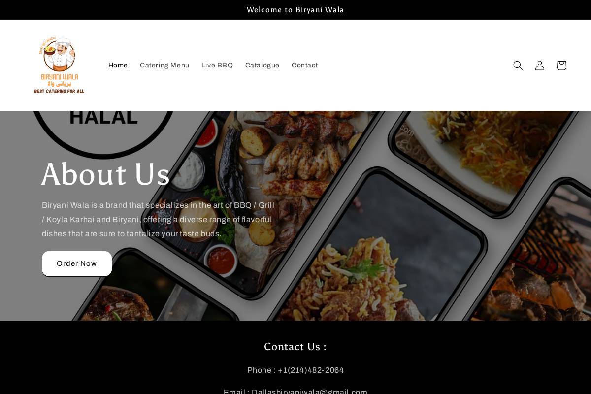 biryaniwaladallas.com homepage screenshot