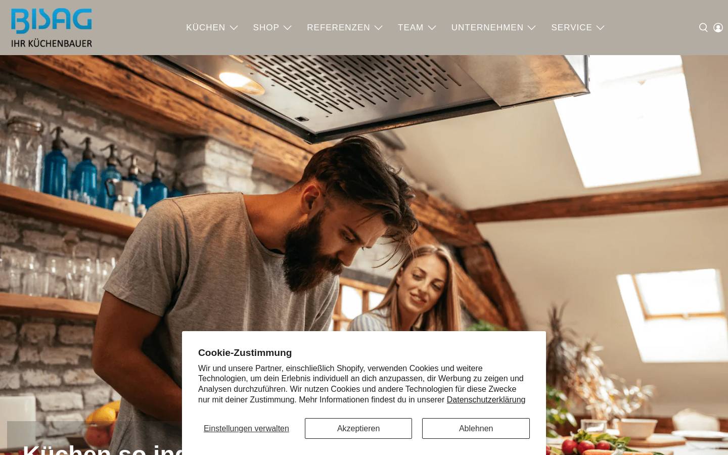 bisag-kuechen.ch homepage screenshot