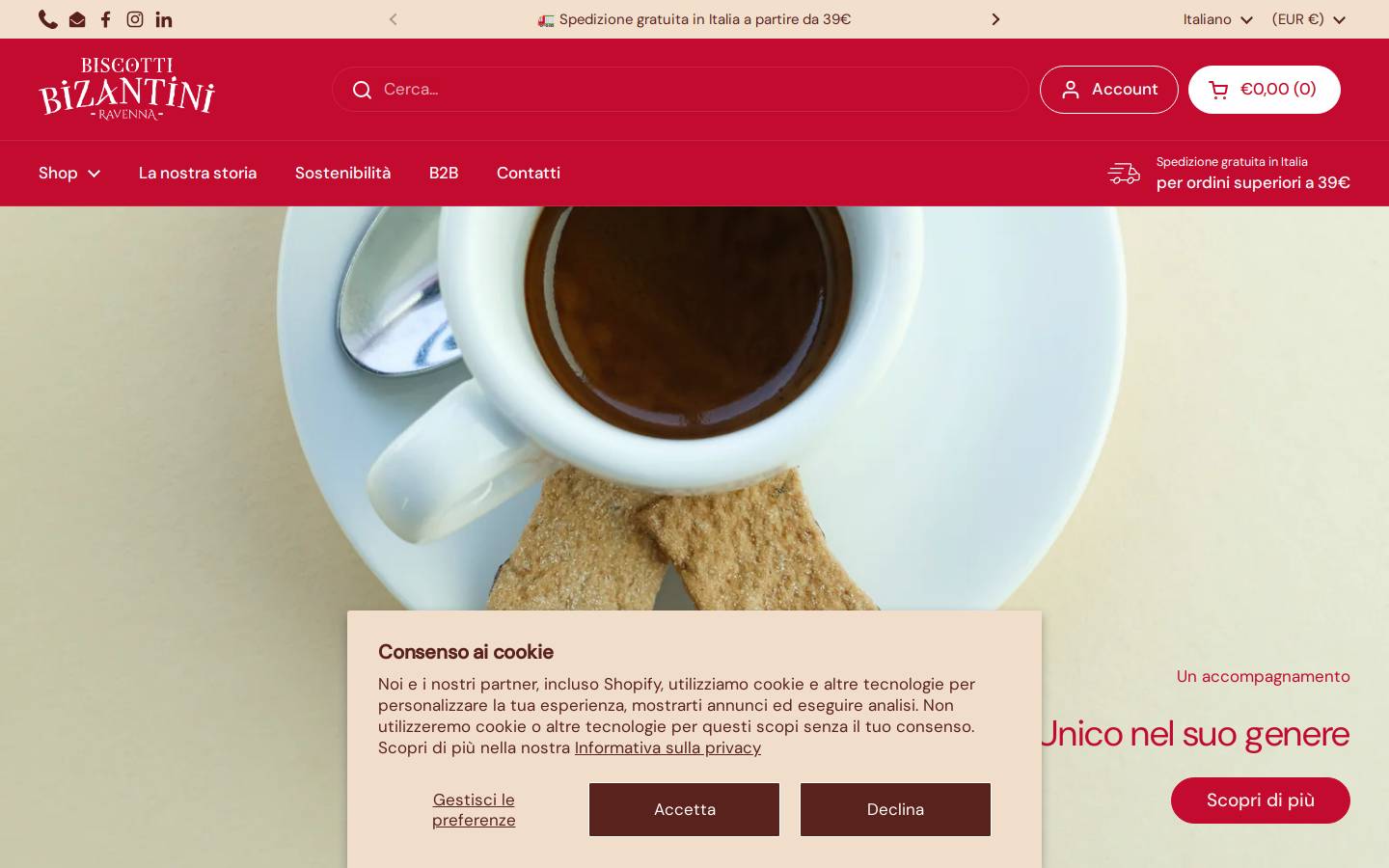Biscotti Bizantini homepage screenshot