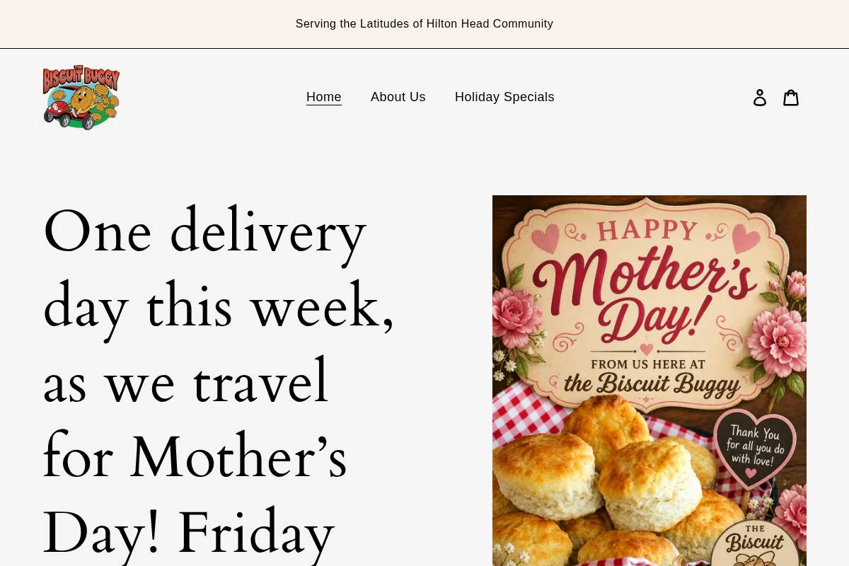 biscuitbuggy.com homepage screenshot