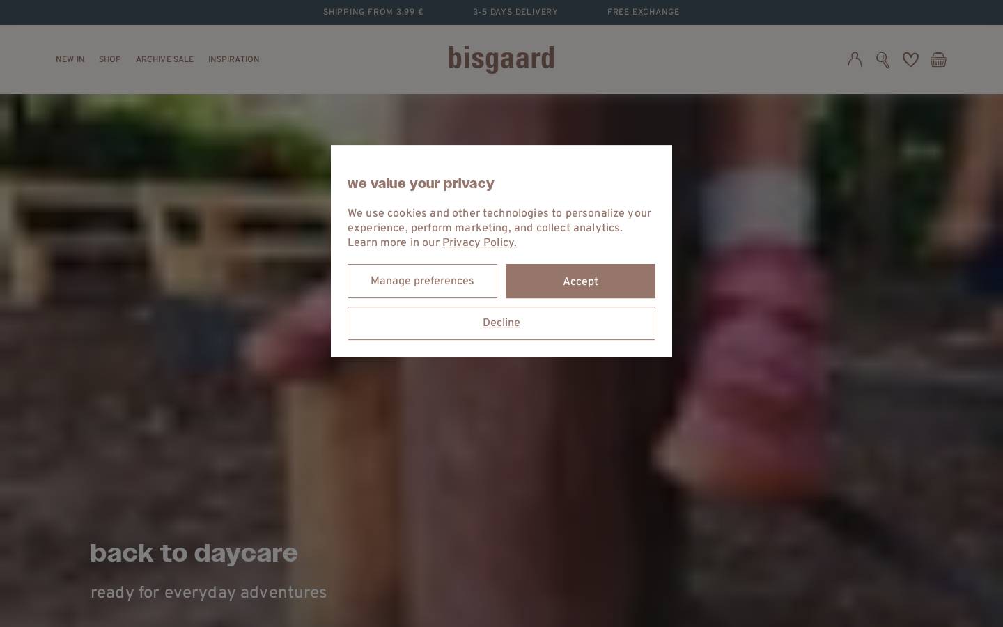 bisgaard sko a/s homepage screenshot