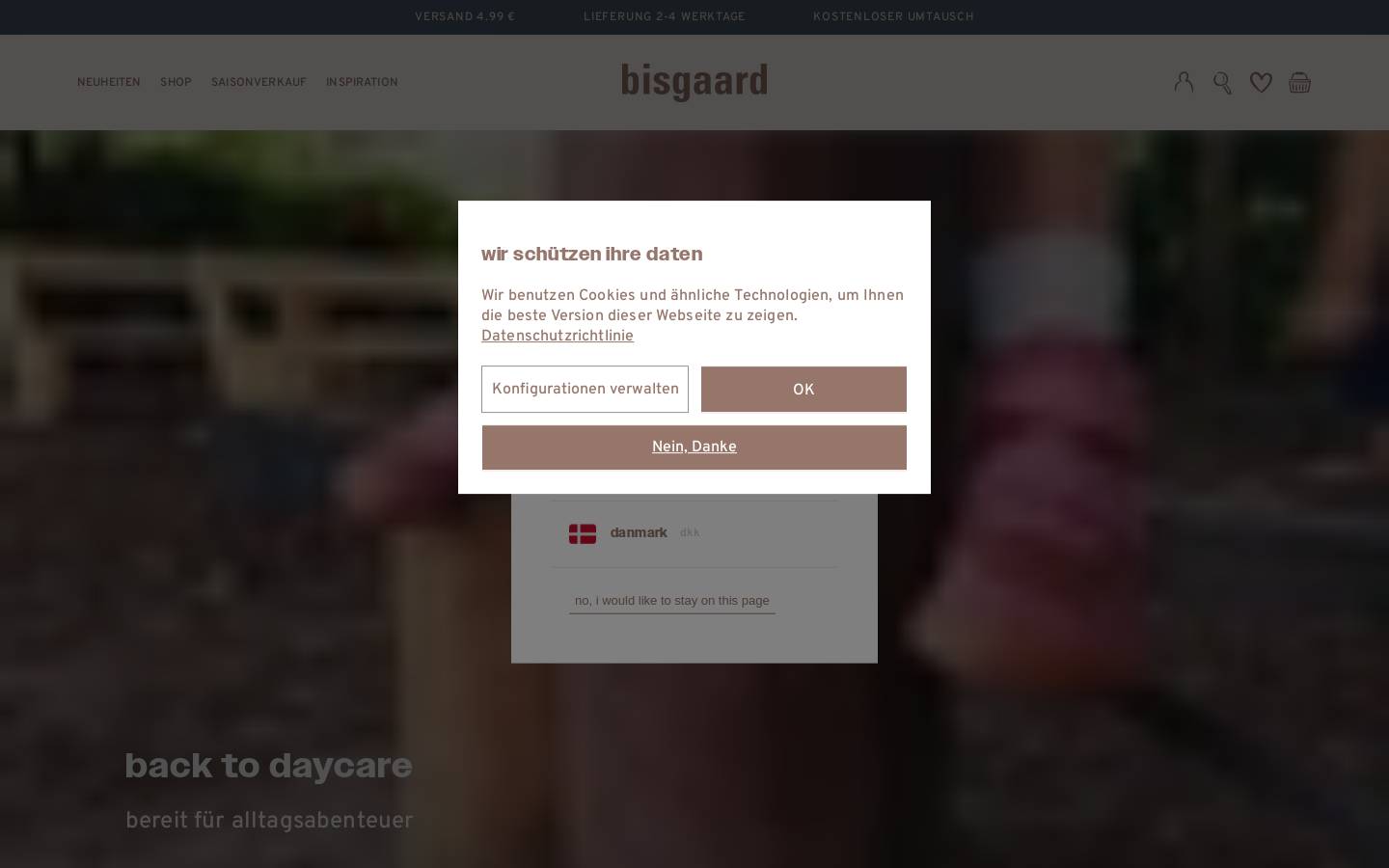 Bisgaard Schuhe homepage screenshot