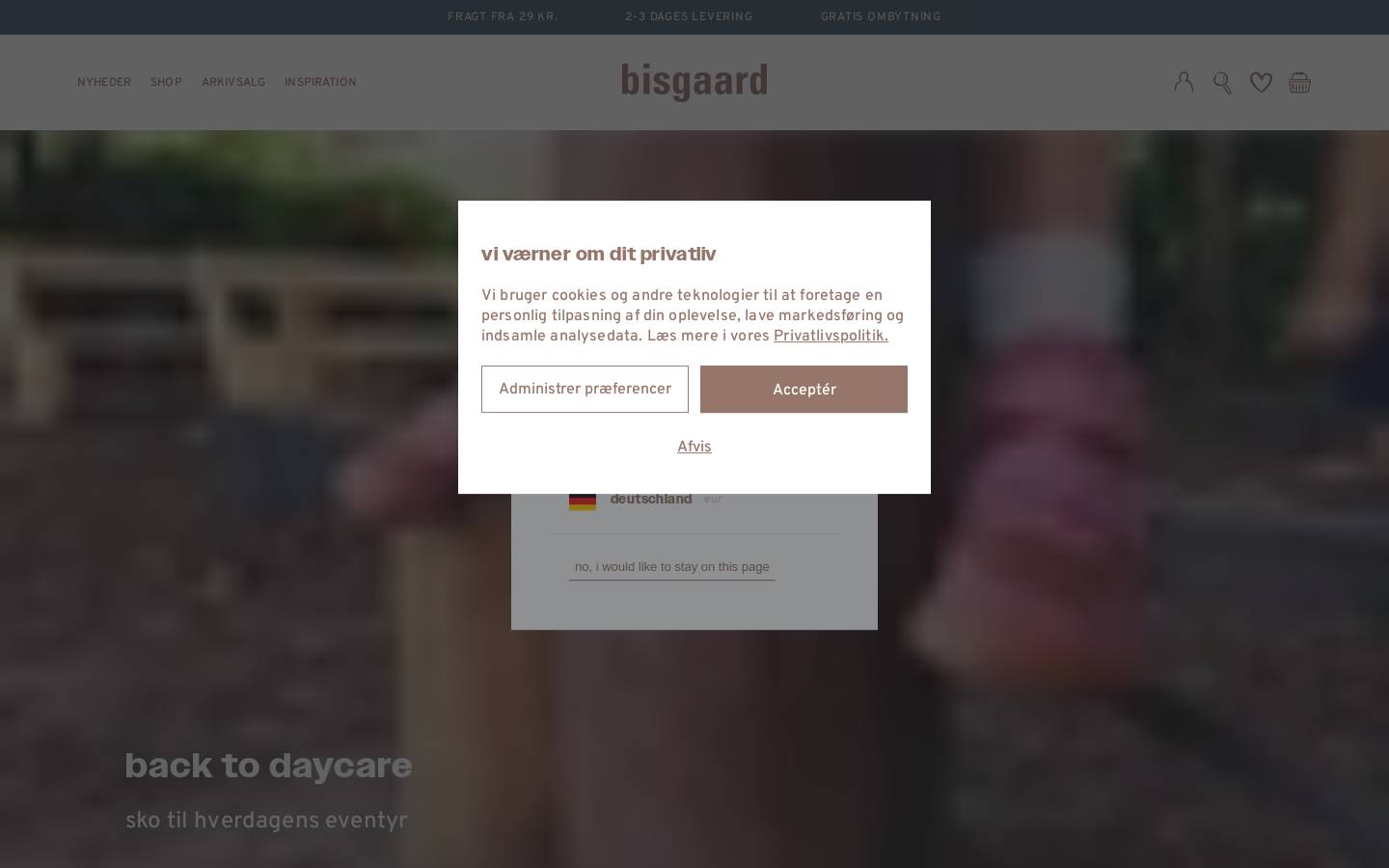 Bisgaard Sko homepage screenshot