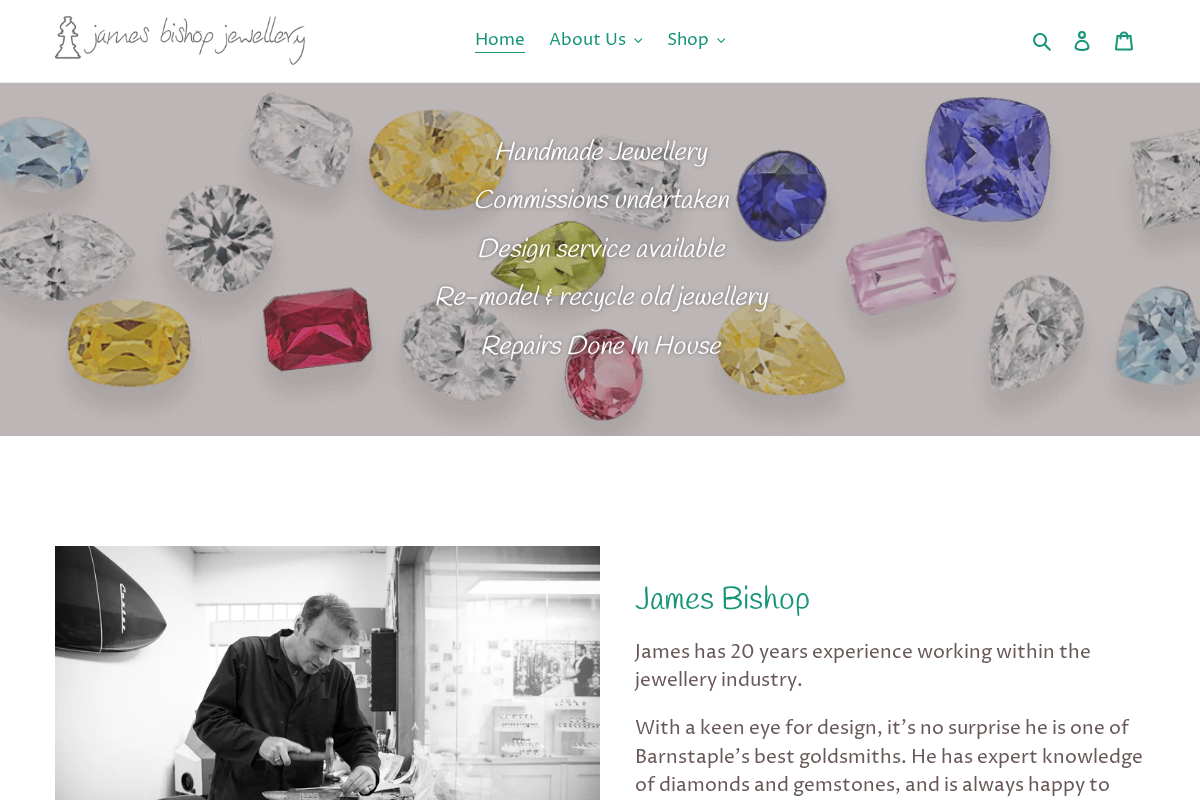 Bishopjewellery homepage screenshot