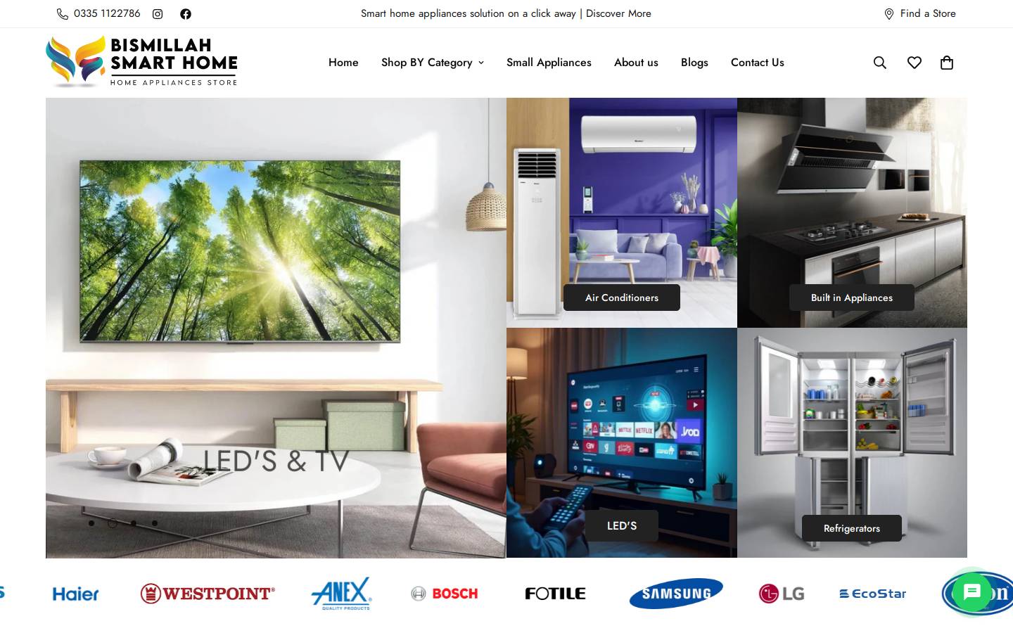 bismillahelectronics.com homepage screenshot