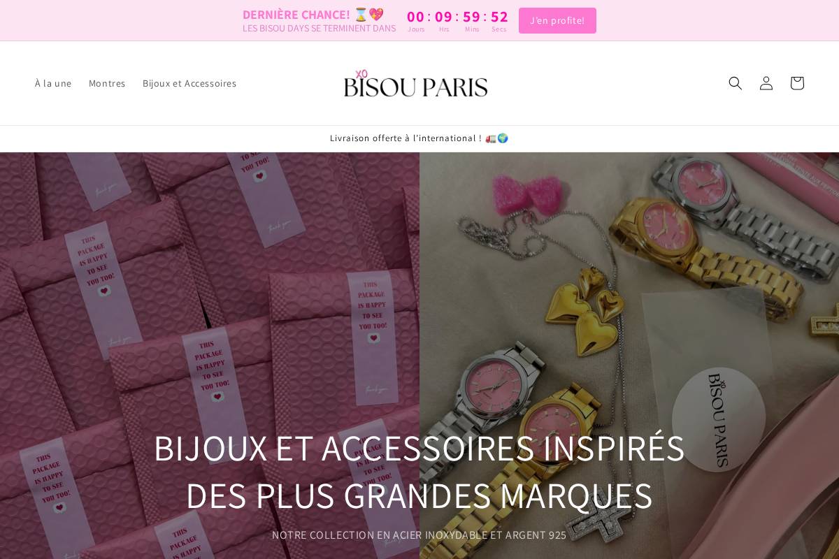 Bisouparis homepage screenshot