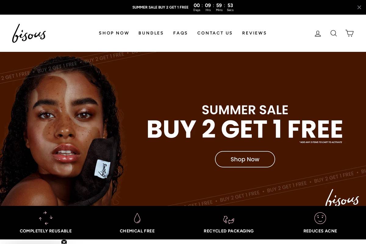 Bisous homepage screenshot