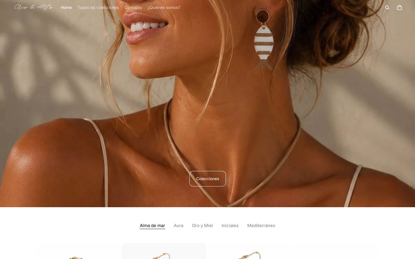 bisuteriacrisandarts.com homepage screenshot