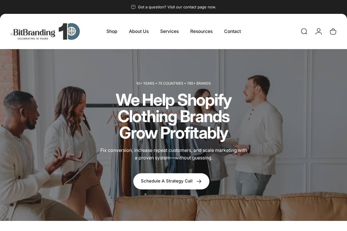 BitBranding homepage screenshot