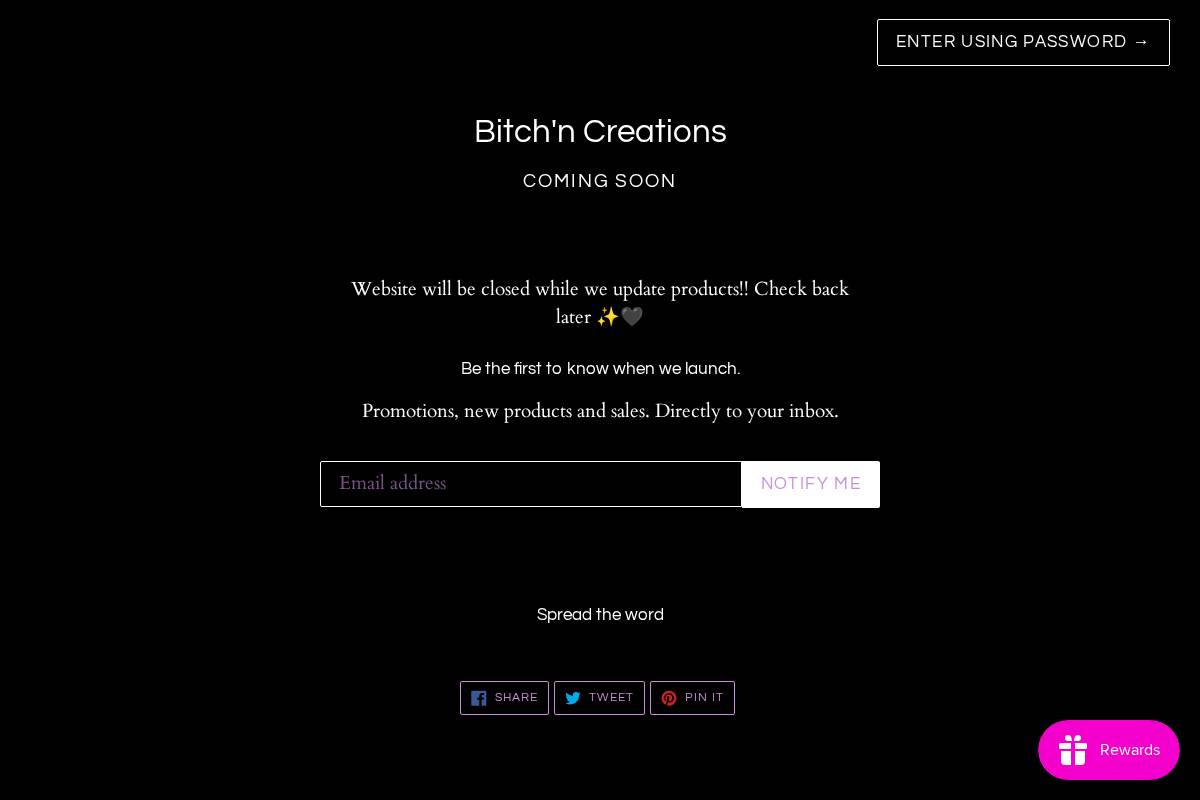 bitchncreations.ca homepage screenshot