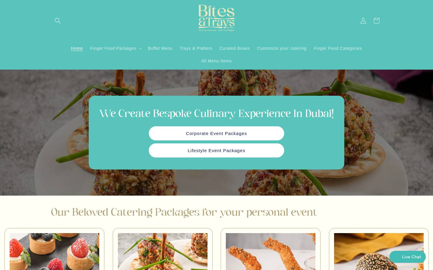bitesandtrays.com homepage screenshot