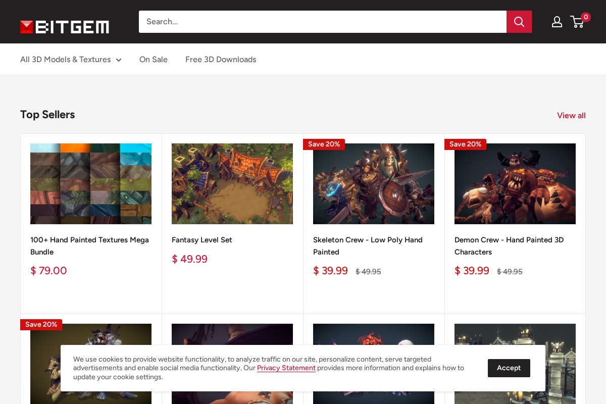 bitgem3d.com homepage screenshot