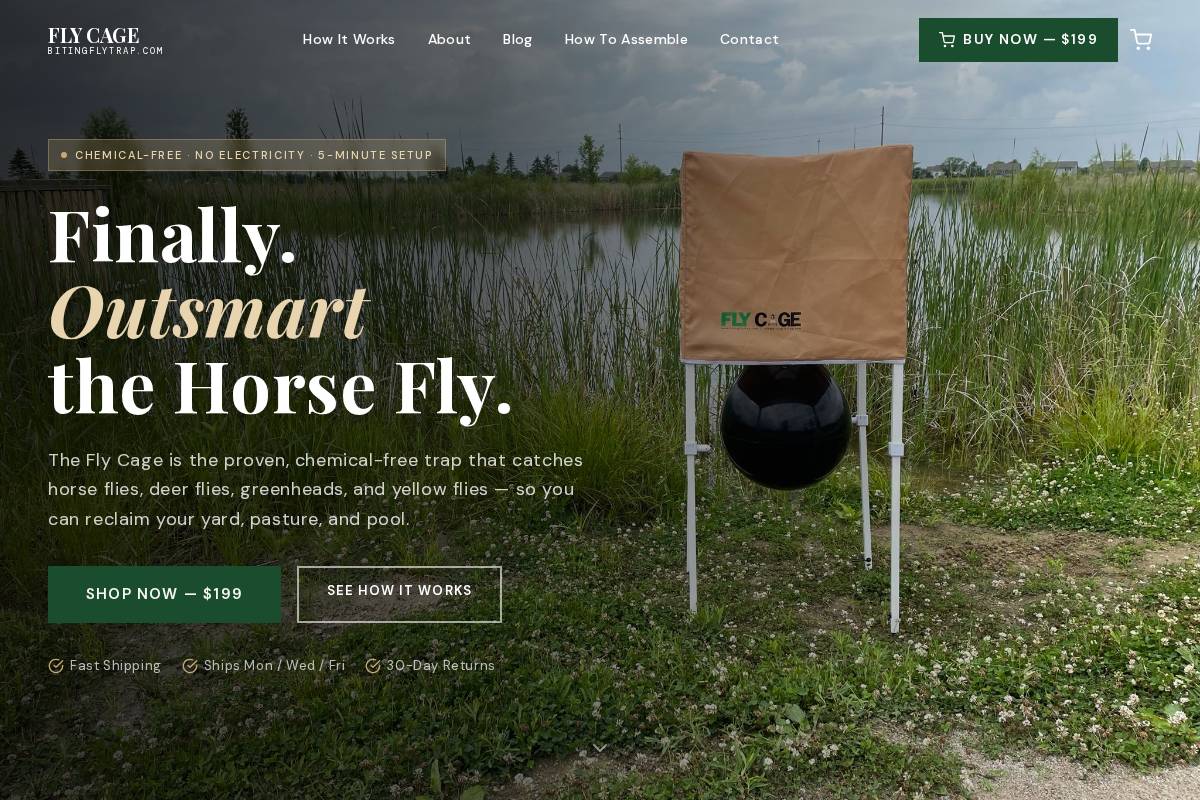 bitingflytrap.com homepage screenshot