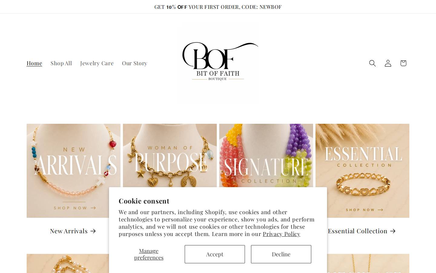 bitoffaithboutique.com homepage screenshot